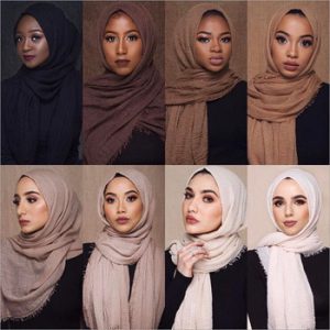 wholesale price 170*68cm women muslim crinkle hijab scarf femme musulman soft cotton headscarf islamic hijab shawls and wraps