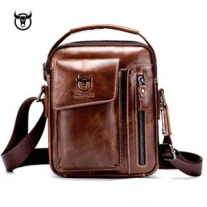 New Genuine Leather men's Crossbody Shoulder bag Vintage Cowhide Messenger Bag for male Small Casual handbag