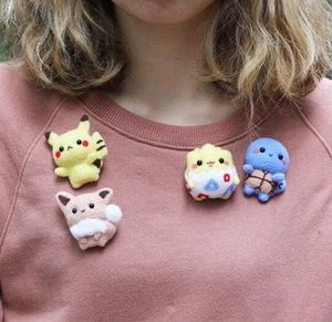 Anime cartoon pet brooch set wool needlepoint kit  wool felt needle felting pendant craft needlecraft DIY handmade