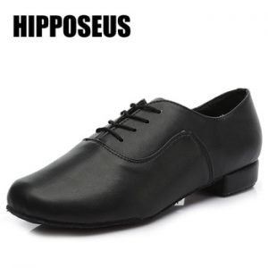 Men Latin Salsa Tango Dance Shoes Modern Tango Salsa Leather Ballroom Shoes Square Heels Adults Children Boys Party Dance Shoes