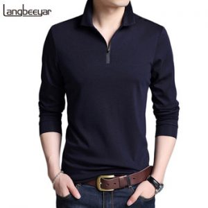 2021 New Fashion Brands Designer Polo Shirt Men Cotton Boys Street Style Long Sleeve Slim Fit Korean   Polos Casual Men Clothes