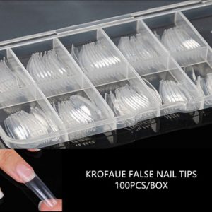 1 Box 100pcs Fake Nails Transparent False French Nail Tips Artificial Acrylic Ballerina Coffin Manicure Design Set DIY Tool