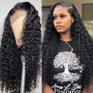 Deep Wave Wigs For Black Women Natural Hairline Curly Wave Human Hair Wigs Brazilian Pre-plucked Lace Front Human Hair Wigs