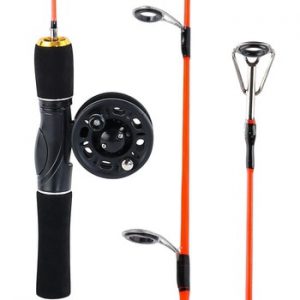 Sougayilang 48cm Mini Ice Fishing Rod Ice Fishing Rod Reel Combo  Winter Fishing Pole with Ice Reel Combo Fishing Tackle Tool