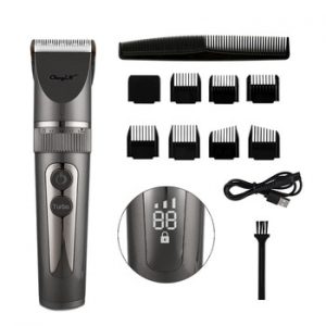 Full Body Washable Electric Hair Clipper Ceramic Professional Fine Adjustable Hair Trimmer Low Noise Hair Cutting Machine Razor