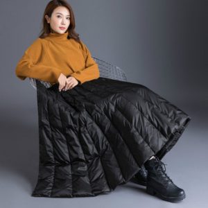 GareMay  winter Women's duck down skirt High Waist Casual Long skirt for women thick warm Female Padded Black Skirts plus size