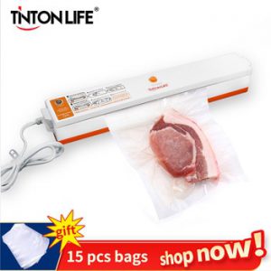 Vacuum Sealer Packaging Machine 220V/110V Household Food Vacuum Sealer Film Sealer Vacuum Packer Including 15Pcs Bags