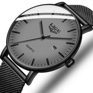 LIGE 2020 relogio masculino Luxury Brand Wristwatch Ultra-thin Analog curved mirror Men's Quartz Watch Business Watch Men Watch