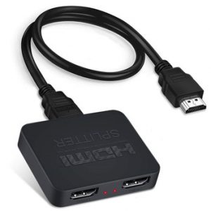 1x2 Switch Splitter HDMI 4k 60hz 1 in 2 Out for Dual Monitors Full HD 1080P 3D Come with High Speed HDMI Cable Support Scalar