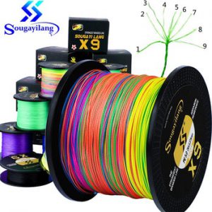 Sougayilang 150M 350M 550M 9 Strands Super Strong Braid Fishing Line Abrasion Resistance Multifilament Saltwater PE Line 17-97LB