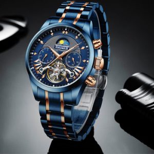 HAIQIN 2020 Automatic Men's Watches Top brand luxury men watch Blue mechanical wristwatch men waterproof reloj hombre tourbillon