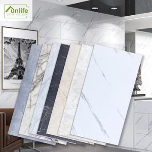 Funlife[R] NOUVELLE MAISON[TM] 30x60cm Black and White Marble  Waterproof  PVC Tile Sticker For Kitchen Bathroom Floor Sticker