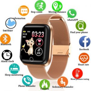 LIGE Smart Watch Women Sports Smart Bracelet IP67 Waterproof Watch Pedometer Heart Rate Monitor LED color screen for Android ios