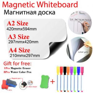 Arc Angle Magnetic WhiteBoard Fridge Stickers Dry Erase Calendar Kids School Board Memo White Board Gift 8 Color Pen 1 Erasser