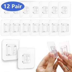 6/12 Pairs Double-Sided Adhesive Wall Hook Hanger Strong Transparent Sucker Wall Storage Holder For Kitchen Bathroom Wall Hooks