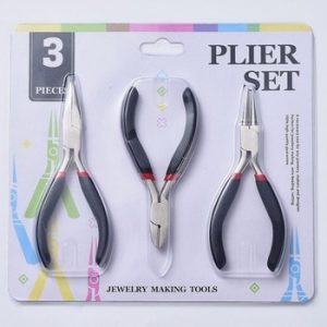 Jewelry Pliers Sets DIY Tools for Jewelry Making with Nose Plier Side Wire Cutter Polishing Carbon-Hardened Steel Black 10~15cm