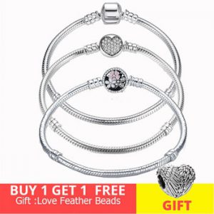 Hot Sale 100% Real  925Silver Bracelet Fit Original Design Beads Charms Bangle DIY Jewelry Making Gift For Women