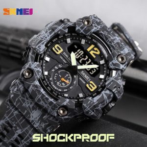 SKMEI Japan Movement 3 Time Dual Display Analog LED Electronic Quartz Wristwatch Military Men Sports Watches Relogio Masculino