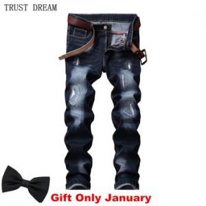 Classic Men Jeans Distressed Slim Scratched Patchwork Casual Denim Pant Streetwear Male Trousers Hombre Homme Amazing Clothing