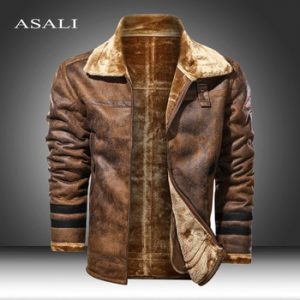 Large Size 5XL Sheepskin Slim Aviation Genuine Leather Bomber Jacket Men Real Leather Flights Jacket Black Aviator Pilot Coats