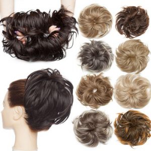 S-noilite Fluffy Chignon Hairpiece Synthetic Tousled Messy Bun Hair Elastic Band Updo Chignon Hair Hairpiece For Women 85g