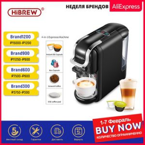 HiBREW 19Bar 4in1 Multiple Capsule Expresso Coffee Machine  DolceGusto Milk Capsule Nespresso ESEpod  Ground Coffee CompatibleH2