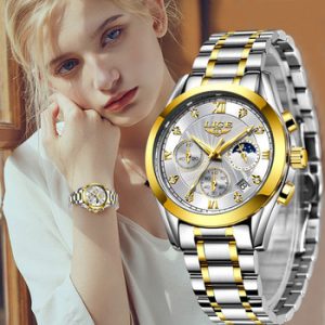 LIGE 2020 New Gold Watch Women Watches Ladies Creative Steel Women's Bracelet Watches Female Waterproof Clock Relogio Feminino