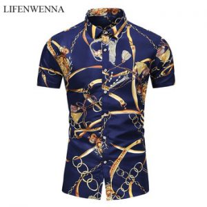 5XL 6XL 7XL Shirt Men Summer New Fashion Personality Printed Short Sleeve Shirts Men 2021 Casual Plus Size Beach Hawaiian Shirt