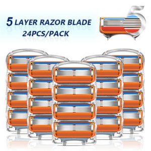 Shaving Razor Blades For Gillette Fusion 5 Holder Replacement Heads Face Shaver Cassettes 5 Layers Stainless Steel Blade For Men