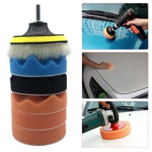 7Pcs Buffing Pad Set Thread 4 inch Auto Car Polishing Pad Kit for Car Polisher + Drill Adaptor M14 Power Tools Accessories