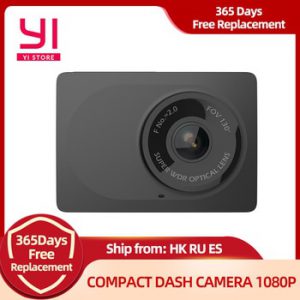 YI Compact Camera  Car Recorder 1080p Full HD Cam Dash board with 2.7 inch LCD Screen 130 WDR Lens G-Sensor Night Vision Black