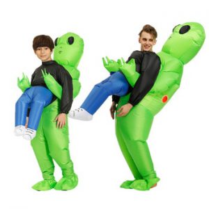 Hot Green Alien costume Inflatable costume Cosplay costume Funny Suit Party costume Fancy Dress Halloween Costume for adult kids