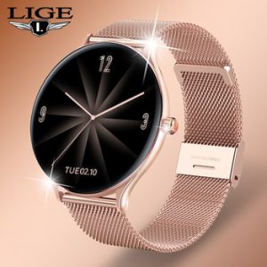 LIGE 2021 New Women Smart Watch Woman Fashion Watch Heart Rate Sleep Monitoring For Android IOS Waterproof Ladies Smartwatch+Box