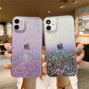 Lovebay Clear Glitter Case For iPhone 12 Pro Max 11 Pro Max XS Max XR X 7 8 Plus 12 Mini SE 2020 Cute Fashion Soft TPU Fundas