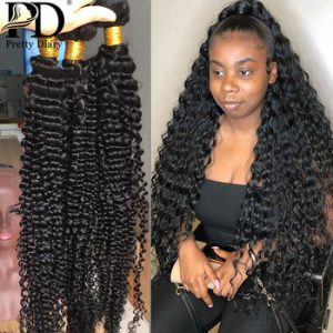 1/3/4 Bundles 28 30 32 34 40 Inch Deep Wave Brazilian Hair Weave Bundles Curly Hair Bundles 100% Human Hair Water Wave Remy Hair