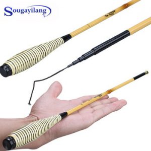 Sougayilang 1.8m 2.1m Winter Shrimp Fishing Rod High Quality Telescopic Carbon Fishing Rod Hand Pole for Carp Fishing Freshwater