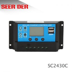 Solar Charge Controller 12V/24V 10/20/30A Auto PWM 5V Output Solar Panel Battery Controller Regulator With Dual USB LCD Display