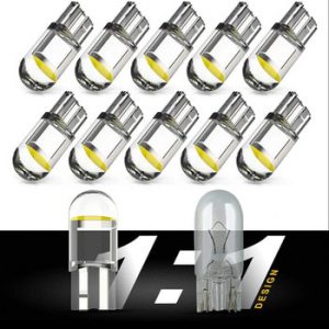 Super Bright 2/10 Pcs W5W 194 T10 LED Glass Housing Cob Car Bulb 6000K White Green Blue Red Wedge License Plate Lamp Dome Light