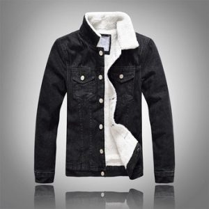 Men's Denim Jacket Warm Winter Casual Bomber Male Korean Style cowboy Jacket Fashion Fleece Vintage Clothing Men Black Jean Coat