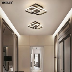 Modern LED Chandeliers Lights Indoor Lighting For Hallway Balcony Corridor Bedroom White Black Indoor Lamps Lustre AC 90-260V