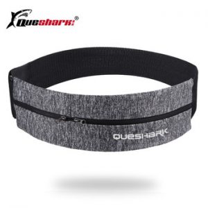 Queshark Elastic Waistband Sport Bag Double Zipper Pocket Waist Bag Running Gym Yoga Waist Belt Pack Mobile Phone Wasit Wallet