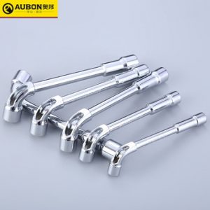 1pc 8mm/ 10mm/ 12mm~ 19mm L type Angled Socket Wrench Spanner with Through Hole Chome vanadium Cr-V Steel Made