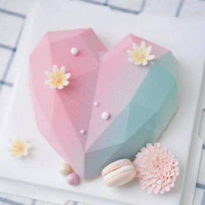 3D Heart Shape Diamond Love Chocolate Moulds Candy Mold For Wedding Baking Sponge Chiffon Mousse Dessert Silicone Candy Molds