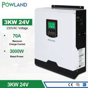 3000va 3000w Solar Inverter 24V 230VAC 50Hz/60Hz Hybrid Inverter Pure Sine Wave PWM Battery Charger inversor