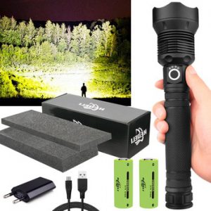 250000cd 1000m XHP90.2 most powerful led flashlight usb Zoom Tactical torch xhp50 18650 or 26650 Rechargeable battery hand light