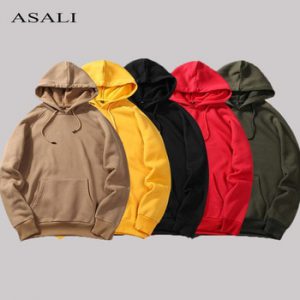 Long Sleeve Fashion Mens Hoodies Hip Hop Sweatshirt Men's Solid Color Pullover Hooded Tracksuit Male Autumn Winter Fleece Hoody