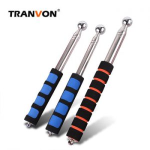 TRANVON 98cm/115cm/128cm Telescopic Stainless Steel Empty Drum Hammer Wall Tool For Wall Inspection Laboratory Bar