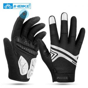 INBIKE Cycling Gloves Touch Screen MTB Bike Gloves Sport Shockproof Full Finger Reflective Winter Spring Bicycle Glove For Men