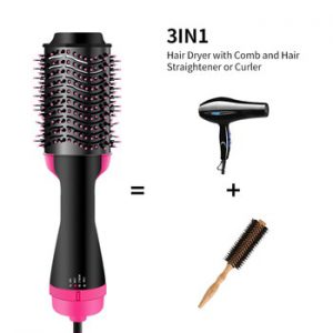 One Step Hair Dryer Electric Hot Air Brush Multifunctional Negative Dryer brush Negative Ion Generator Hair Straightener Curler