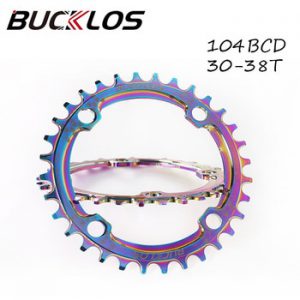 Narrow Wide Bike Chainring 104BCD MTB Crankset Aluminum Alloy plating Chainwheel 30-38T Oval Round Crank Set Road Bicycle Parts